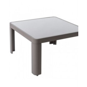 Tavolo aggiuntivo Stella Grigio Alluminio Vetro Temperato 70 x 70 x 40 cm