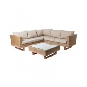 Divano da Giardino Patsy Componibile Legno Rattan 66 x 89 x 64,5 cm