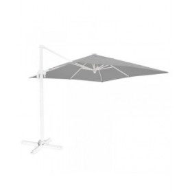 Ombrellone Tiber Bianco Grigio chiaro Alluminio 300 x 300 x 250 cm LED