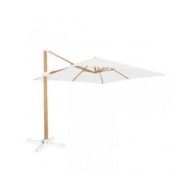 Ombrellone Tiber Bianco Alluminio teak 300 x 300 x 250 cm