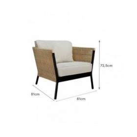 Poltrona da giardino Niva Nero Alluminio 81 x 81 x 72,5 cm