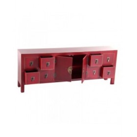 Mobile TV ORIENTE Rosso Legno Ferro Legno MDF 130 x 24 x 50,5 cm