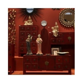 Mobile TV ORIENTE Rosso Legno Ferro Legno MDF 130 x 24 x 50,5 cm