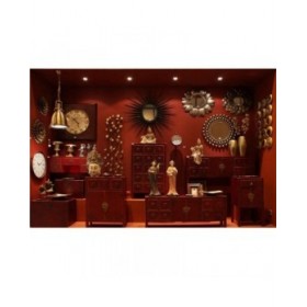 Mobile TV ORIENTE Rosso Legno Ferro Legno MDF 130 x 24 x 50,5 cm
