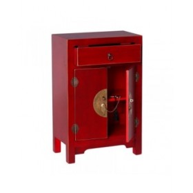 Comodino ORIENTE Rosso Ferro Legno MDF 45 x 26 x 69 cm