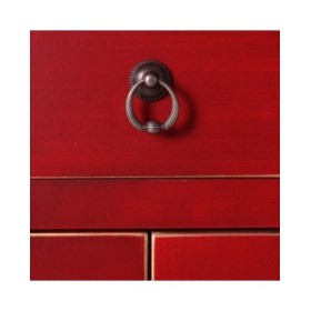 Comodino ORIENTE Rosso Ferro Legno MDF 45 x 26 x 69 cm