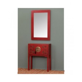Comodino ORIENTE Rosso Ferro Legno MDF 45 x 26 x 69 cm