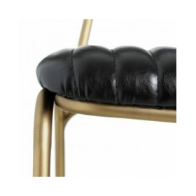 Sgabello 42 x 49 x 88 cm Nero Dorato Metallo Poliuretano