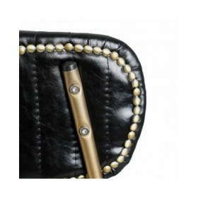 Sgabello 42 x 49 x 88 cm Nero Dorato Metallo Poliuretano