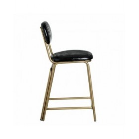 Sgabello 42 x 49 x 88 cm Nero Dorato Metallo Poliuretano
