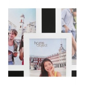 Cornice Portafoto 62 x 1,2 x 42 cm Cristallo Nero Bianco DMF