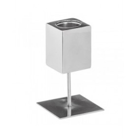 Portacandele 9 x 9 x 15 cm Metallo Argento