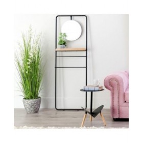 Appendiabiti 56,9 x 15 x 171,9 cm Naturale Nero Metallo Legno industriale