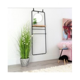 Appendiabiti 56,9 x 15 x 171,9 cm Naturale Nero Metallo Legno industriale
