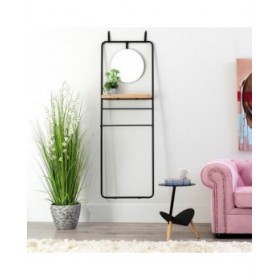 Appendiabiti 56,9 x 15 x 171,9 cm Naturale Nero Metallo Legno industriale