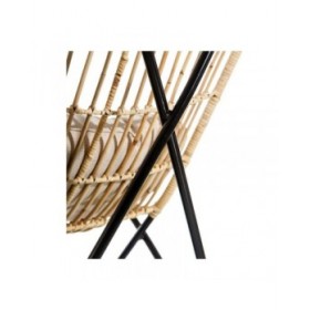 Poltrona 76 x 76 x 87 cm Naturale Nero Fibra naturale