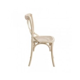 Sedia da Sala da Pranzo 45 x 42 x 87 cm Legno Bianco Rattan