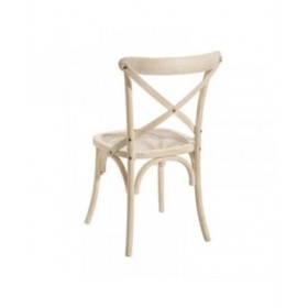 Sedia da Sala da Pranzo 45 x 42 x 87 cm Legno Bianco Rattan