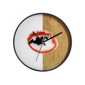 Orologio da Parete 30,5 x 4,3 x 30,5 cm Cristallo Dorato Bianco PVC