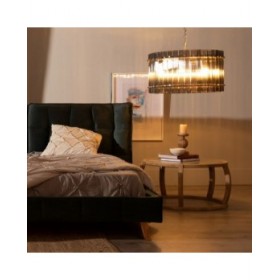Lampadario 76 x 76 x 39 cm Cristallo Metallo Argento
