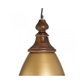 Lampadario 21 x 21 x 37 cm Dorato Legno Ferro 220 V Legno di mango 240 V