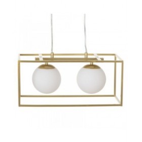 Lampadario 45 x 20 x 20 cm Cristallo Dorato Metallo Bianco