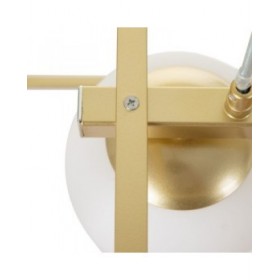 Lampadario 45 x 20 x 20 cm Cristallo Dorato Metallo Bianco