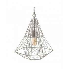 Lampadario Metallo Argento 35 x 35 x 45 cm