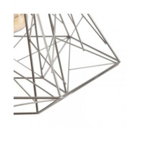 Lampadario Metallo Argento 35 x 35 x 45 cm