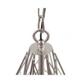 Lampadario Metallo Argento 35 x 35 x 45 cm