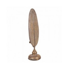Candelabro Alexandra House Living Dorato Ferro 16 x 60 x 17 cm Piume