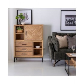 Credenza SPIKE 90 x 36 x 115,5 cm Naturale Metallo Legno