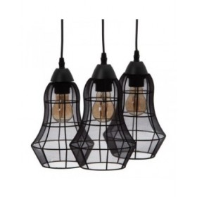 Lampadario 40 x 40 x 140 cm Nero Metallo 27 cm
