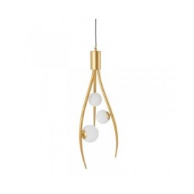 Lampadario 22 x 22 x 120 cm Cristallo Dorato Metallo