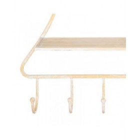 Scaffale 39,5 x 10,5 x 70 cm Naturale Metallo Bianco