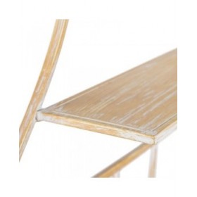 Scaffale 39,5 x 10,5 x 70 cm Naturale Metallo Bianco