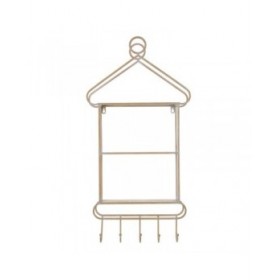 Scaffale 43 x 13 x 84 cm Naturale Metallo Bianco