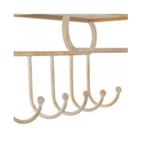 Scaffale 43 x 13 x 84 cm Naturale Metallo Bianco