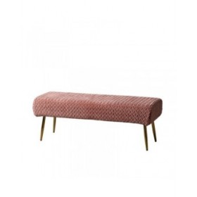 Panca 111 x 44 x 41,5 cm Tessuto Sintetico Rosa Metallo
