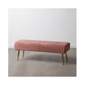 Panca 111 x 44 x 41,5 cm Tessuto Sintetico Rosa Metallo