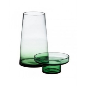 Portacandele 16,5 x 16,5 x 28,5 cm Verde Vetro