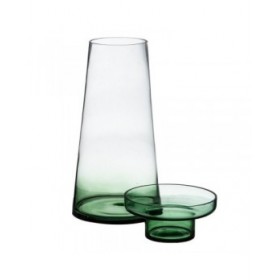 Portacandele 16,5 x 16,5 x 35 cm Verde Vetro