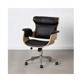 Poltrona da Ufficio Nero Naturale 68 x 62 x 85 cm