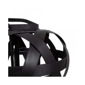 Lanterna 35 x 35 x 29 cm Portacandele Nero Bambù
