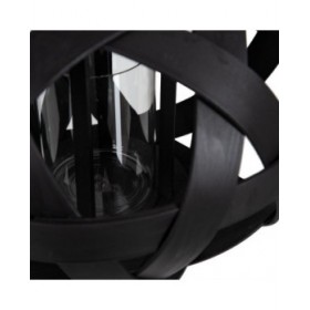 Lanterna 35 x 35 x 29 cm Portacandele Nero Bambù