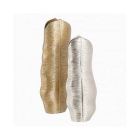Vaso Metallo Argento 17 x 9 x 44 cm