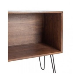 Credenza Azzurro Metallo Legno Marrone 120 x 40 x 80 cm