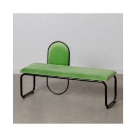 Panca 110 x 40 x 68 cm Tessuto Sintetico Metallo Verde