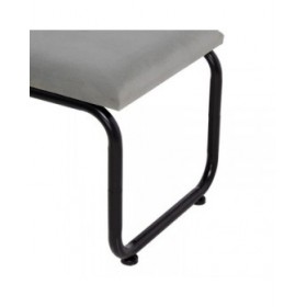 Panca 110 x 40 x 68 cm Tessuto Sintetico Grigio Metallo