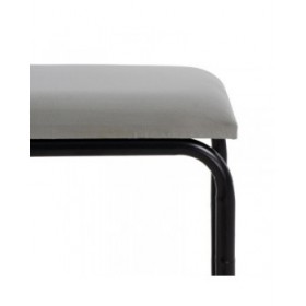 Panca 110 x 40 x 68 cm Tessuto Sintetico Grigio Metallo